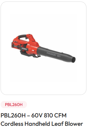 PRORUN PBL260H - 60V 810 CFM Cordless Handheld Leaf Blower