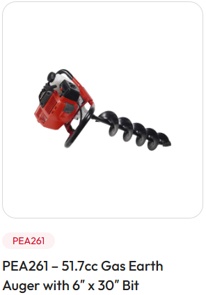 PRORUN PEA261 - 51.7cc Gas Earth Auger with 6" x 30" Bit