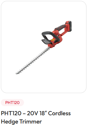 PRORUN PHT120 - 20V 18" Cordless Hedge Trimmer